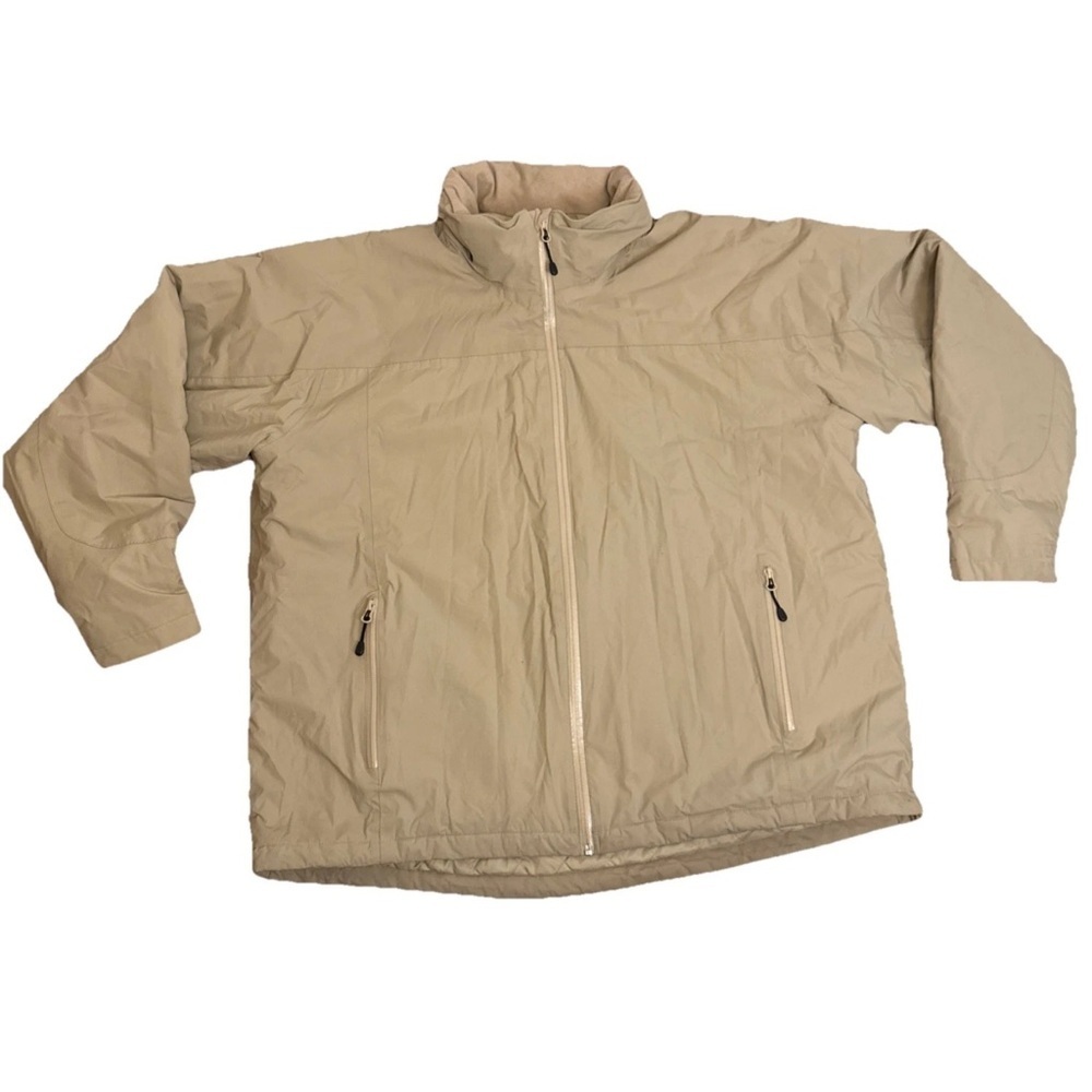 Lands End AquaCheck Insulated Jacket Tan Waterproof Coat XXL 50-52 NWOT - Picture 2 of 11